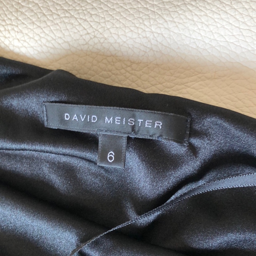 David Meister 6 one shoulder black midi dress - Picture 4 of 5